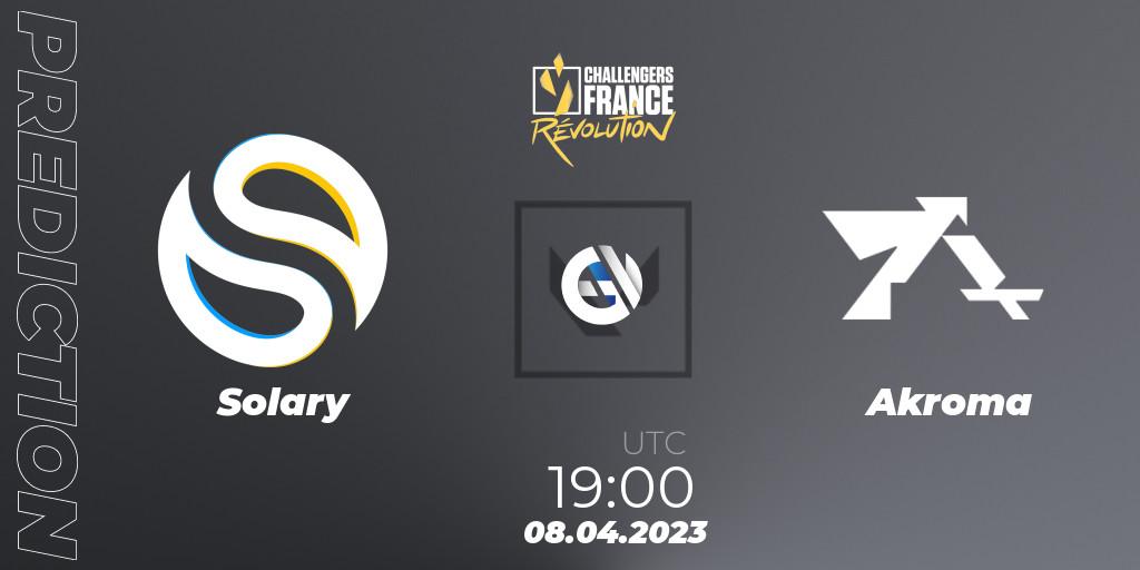 Solary vs Akroma: Match Prediction. 08.04.2023 at 19:00, VALORANT, VALORANT Challengers France: Revolution Split 2 - Regular Season