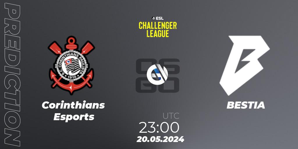 Corinthians Esports vs BESTIA: Match Prediction. 20.05.2024 at 23:15, Counter-Strike (CS2), ESL Challenger League Season 47: South America