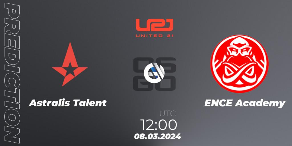 Astralis Talent vs ENCE Academy: Match Prediction. 08.03.2024 at 12:00, Counter-Strike (CS2), United21 Season 12