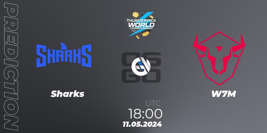 Sharks vs W7M: Match Prediction. 11.05.2024 at 18:00, Counter-Strike (CS2), Thunderpick World Championship 2024: South American Series #1