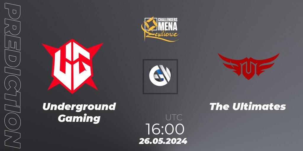 Underground Gaming vs The Ultimates: Match Prediction. 26.05.2024 at 16:00, VALORANT, VALORANT Challengers 2024 MENA: Resilience Split 2 - GCC and Iraq