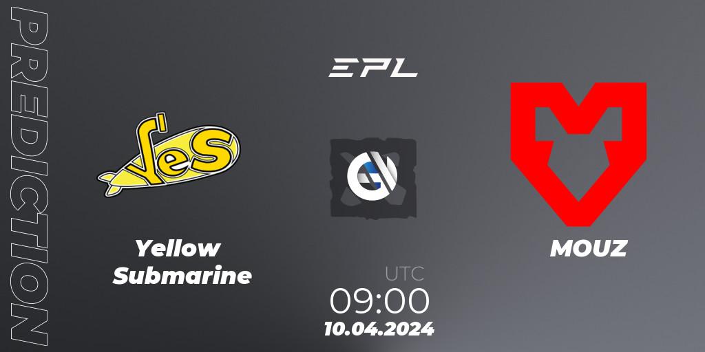 Yellow Submarine vs MOUZ: Match Prediction. 10.04.24, Dota 2, European Pro League Season 17