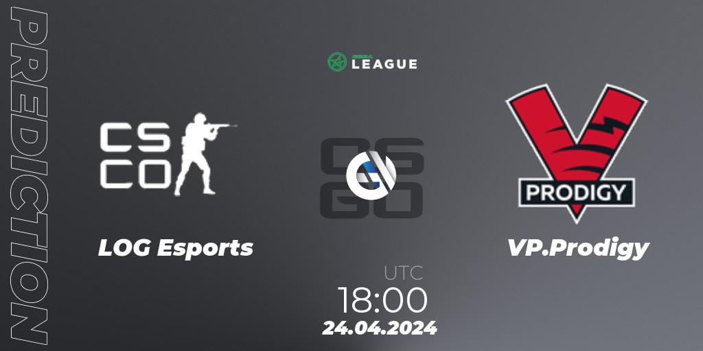 LOG Esports vs VP.Prodigy: Match Prediction. 24.04.2024 at 18:00, Counter-Strike (CS2), ESEA Season 49: Advanced Division - Europe
