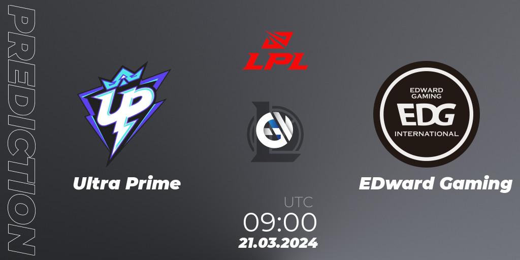 Ultra Prime vs EDward Gaming: Match Prediction. 21.03.2024 at 09:00, LoL, LPL Spring 2024 - Group Stage