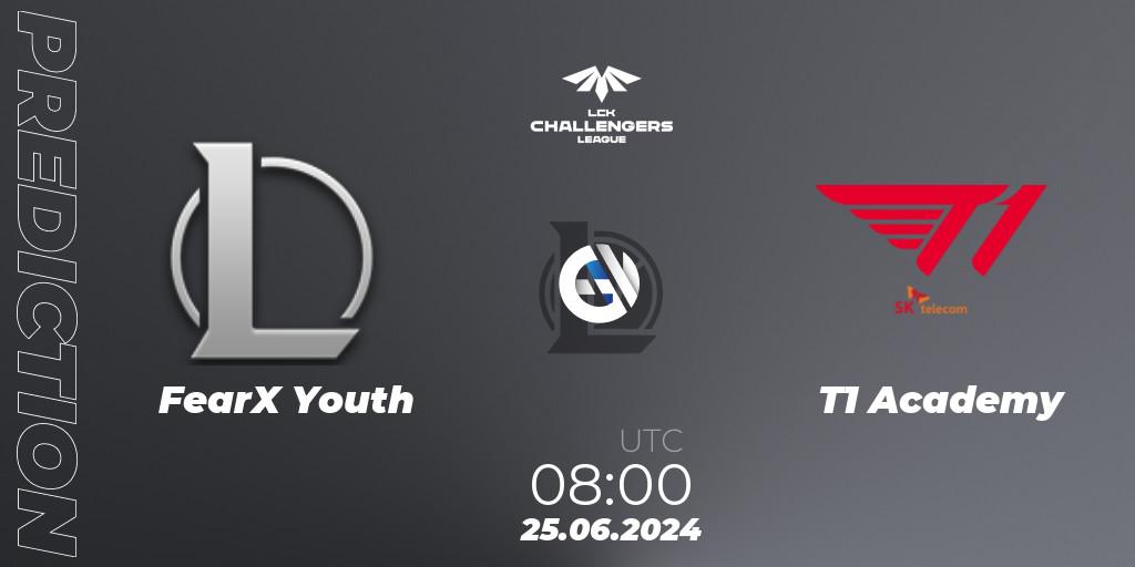 FearX Youth vs T1 Academy: Match Prediction. 25.06.2024 at 08:00, LoL, LCK Challengers League 2024 Summer - Group Stage