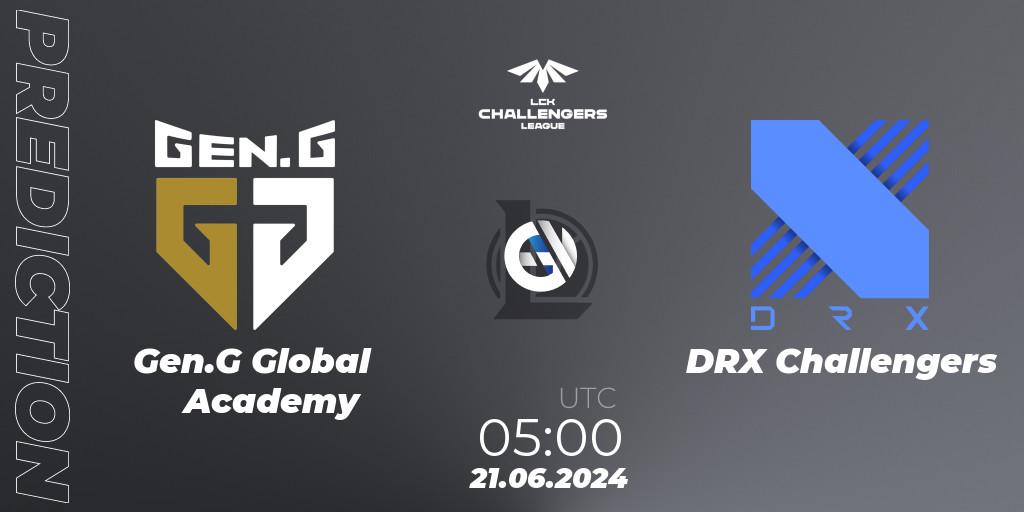 Gen.G Global Academy vs DRX Challengers: Match Prediction. 21.06.2024 at 05:00, LoL, LCK Challengers League 2024 Summer - Group Stage