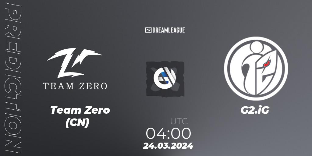 Team Zero (CN) vs G2.iG: Match Prediction. 24.03.2024 at 04:20, Dota 2, DreamLeague Season 23: China Closed Qualifier