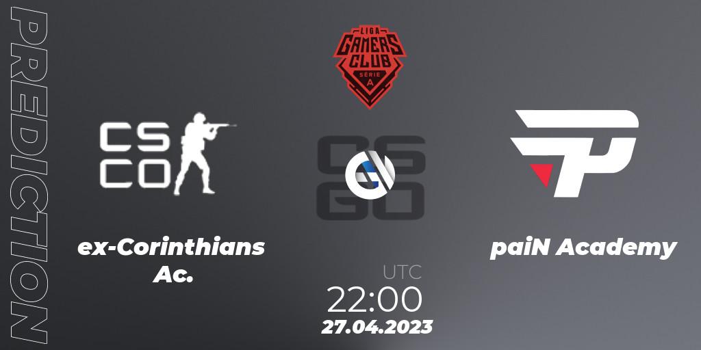 ex-Corinthians Ac. vs paiN Academy: Match Prediction. 27.04.2023 at 22:00, Counter-Strike (CS2), Gamers Club Liga Série A: April 2023