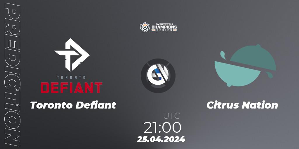 Toronto Defiant vs Citrus Nation: Match Prediction. 25.04.24, Overwatch, Overwatch Champions Series 2024 - North America Stage 2 Main Event