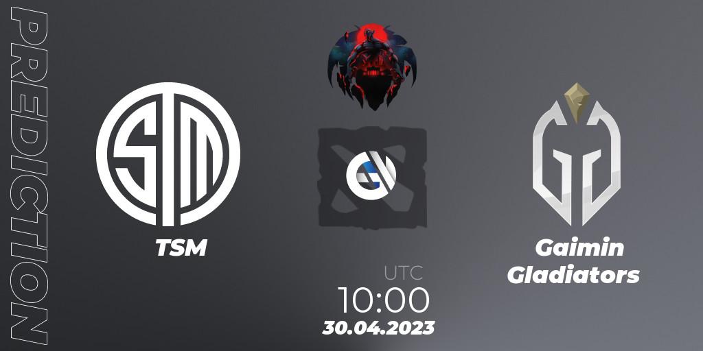 TSM vs Gaimin Gladiators: Match Prediction. 30.04.2023 at 10:00, Dota 2, The Berlin Major 2023 ESL - Group Stage