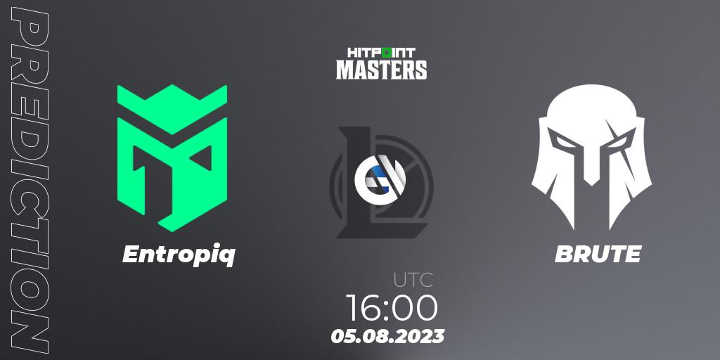 Entropiq vs BRUTE: Match Prediction. 05.08.2023 at 16:00, LoL, Hitpoint Masters Summer 2023 - Playoffs