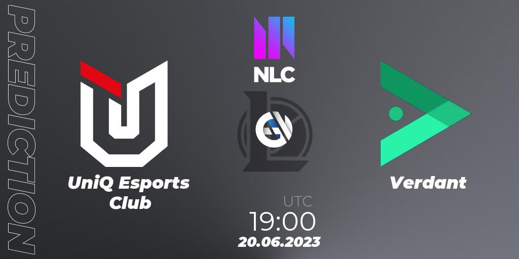 UniQ Esports Club vs Verdant: Match Prediction. 20.06.2023 at 19:00, LoL, NLC Summer 2023 - Group Stage