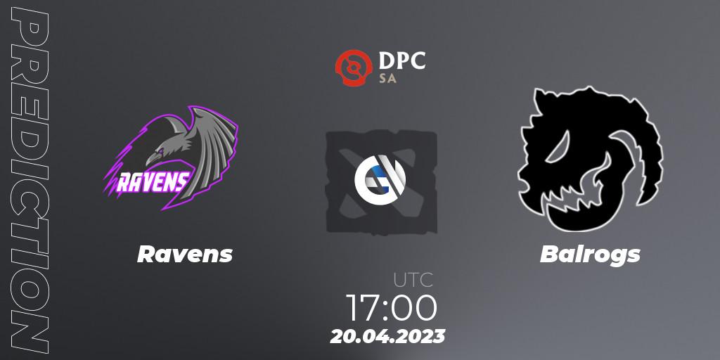 Ravens vs Balrogs: Match Prediction. 20.04.2023 at 17:00, Dota 2, DPC 2023 Tour 2: SA Division II (Lower)