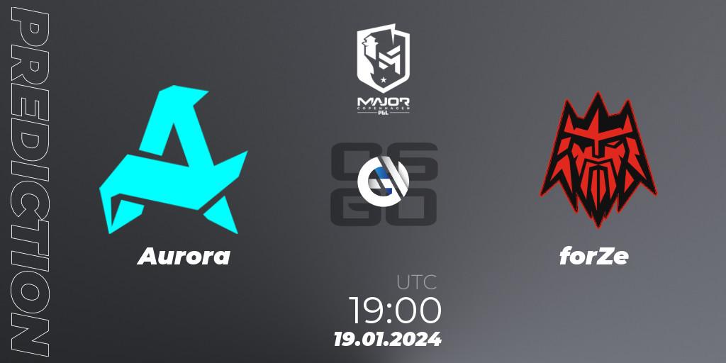 Aurora vs forZe: Match Prediction. 19.01.2024 at 19:00, Counter-Strike (CS2), PGL CS2 Major Copenhagen 2024: European Qualifier B