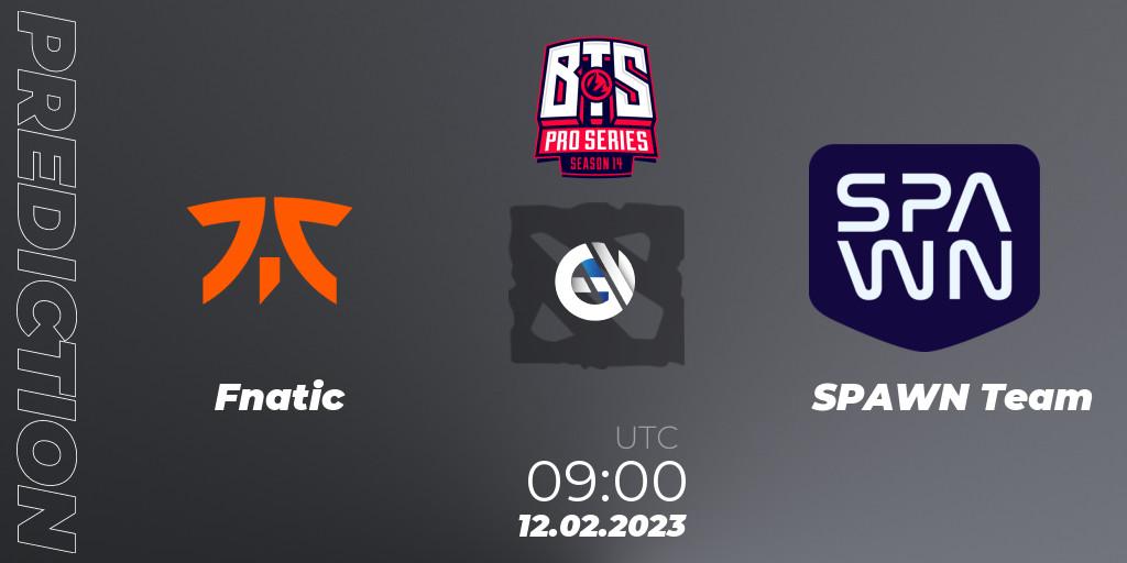Fnatic vs SPAWN Team: Match Prediction. 13.02.2023 at 09:01, Dota 2, BTS Pro Series Season 14: Southeast Asia