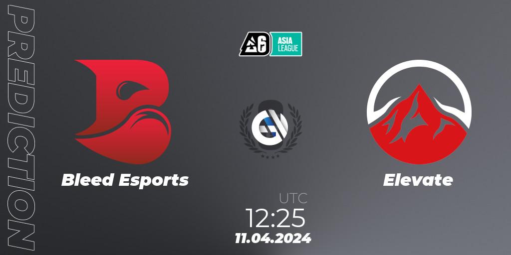 Bleed Esports vs Elevate: Match Prediction. 11.04.2024 at 12:25, Rainbow Six, Asia League 2024 - Stage 1