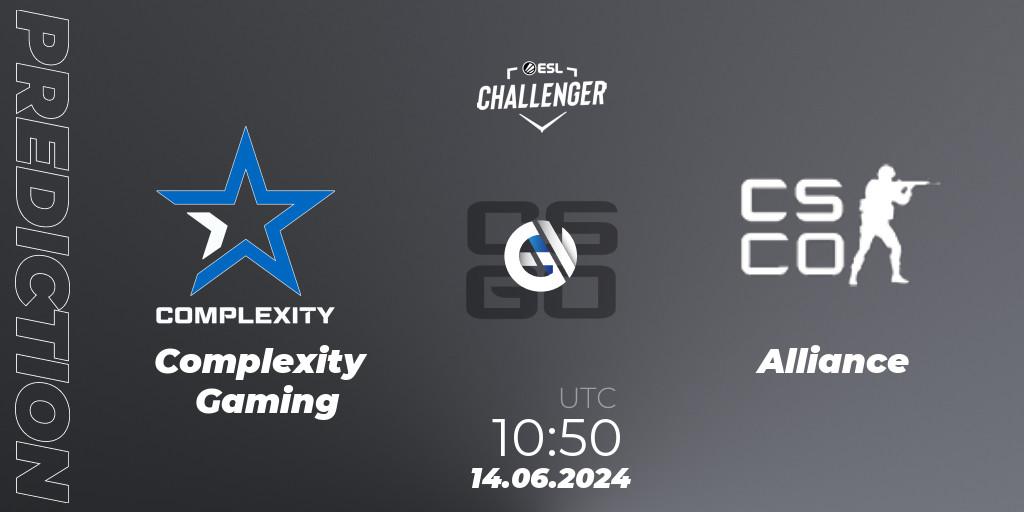 Complexity Gaming vs Alliance: Match Prediction. 14.06.2024 at 11:10, Counter-Strike (CS2), ESL Challenger Jönköping 2024