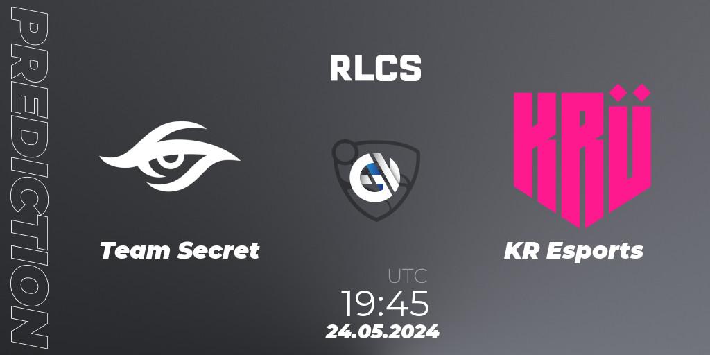 Team Secret vs KRÜ Esports: Match Prediction. 25.05.2024 at 22:00, Rocket League, RLCS 2024 - Major 2: SAM Open Qualifier 6