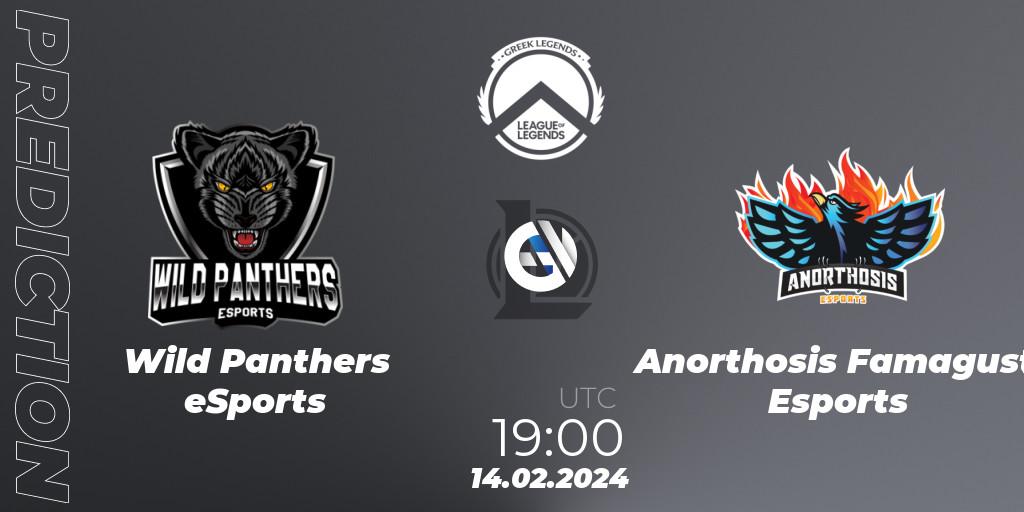 Wild Panthers eSports vs Anorthosis Famagusta Esports: Match Prediction. 14.02.2024 at 19:00, LoL, GLL Spring 2024
