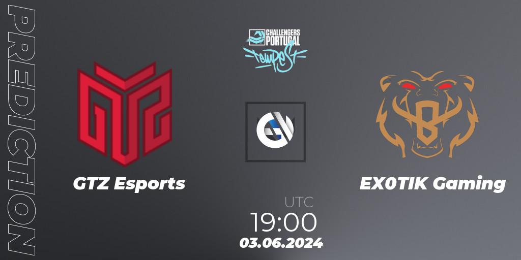 GTZ Esports vs EX0TIK Gaming: Match Prediction. 03.06.2024 at 18:00, VALORANT, VALORANT Challengers 2024 Portugal: Tempest Split 2