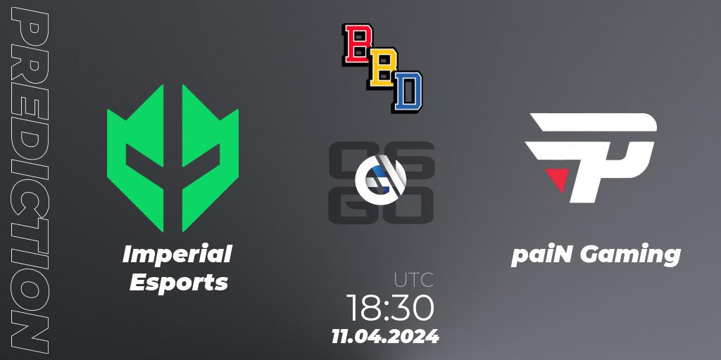 Imperial Esports vs paiN Gaming: Match Prediction. 11.04.2024 at 16:30, Counter-Strike (CS2), BetBoom Dacha Belgrade 2024: South American Qualifier