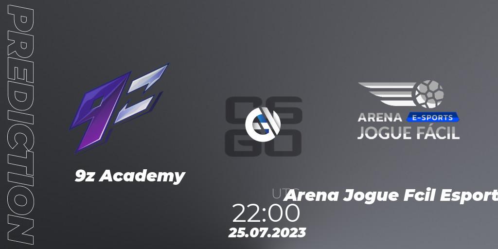 9z Academy vs Arena Jogue Fácil Esports: Match Prediction. 25.07.23, CS2 (CS:GO), Gamers Club Liga Série A: July 2023