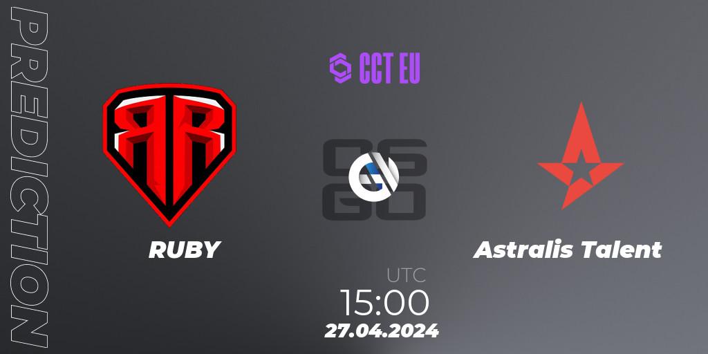 RUBY vs Astralis Talent: Match Prediction. 27.04.24, CS2 (CS:GO), CCT Season 2 Europe Series 2 Closed Qualifier