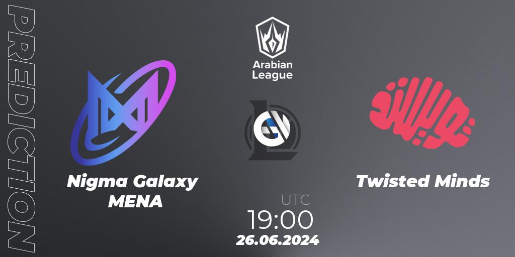Nigma Galaxy MENA vs Twisted Minds: Match Prediction. 25.06.2024 at 19:00, LoL, Arabian League Summer 2024