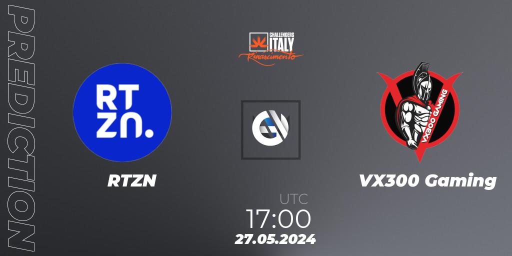 RTZN vs VX300 Gaming: Match Prediction. 27.05.2024 at 17:00, VALORANT, VALORANT Challengers 2024 Italy: Rinascimento Split 2