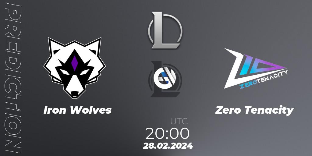 Iron Wolves vs Zero Tenacity: Match Prediction. 28.02.2024 at 20:00, LoL, Ultraliga S11