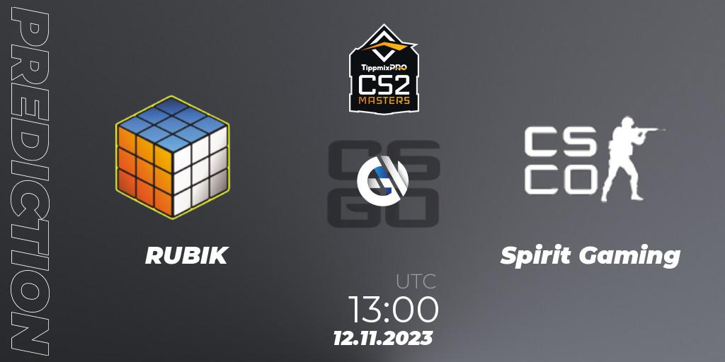 RUBIK vs Spirit Gaming: Match Prediction. 12.11.2023 at 13:00, Counter-Strike (CS2), TippmixPro Masters Fall 2023
