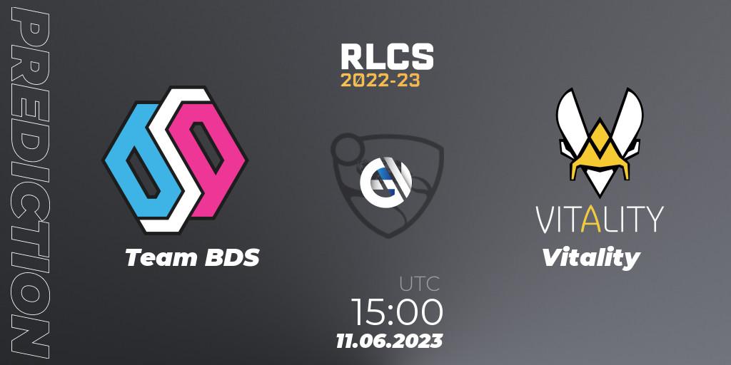 Team BDS vs Vitality: Match Prediction. 11.06.2023 at 15:00, Rocket League, RLCS 2022-23 - Spring: Europe Regional 3 - Spring Invitational