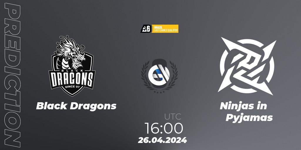 Black Dragons vs Ninjas in Pyjamas: Match Prediction. 26.04.24, Rainbow Six, Brazil League 2024 - Stage 1: Last Chance Qualifier