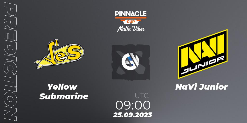 Yellow Submarine vs NaVi Junior: Match Prediction. 25.09.2023 at 09:02, Dota 2, Pinnacle Cup: Malta Vibes #4