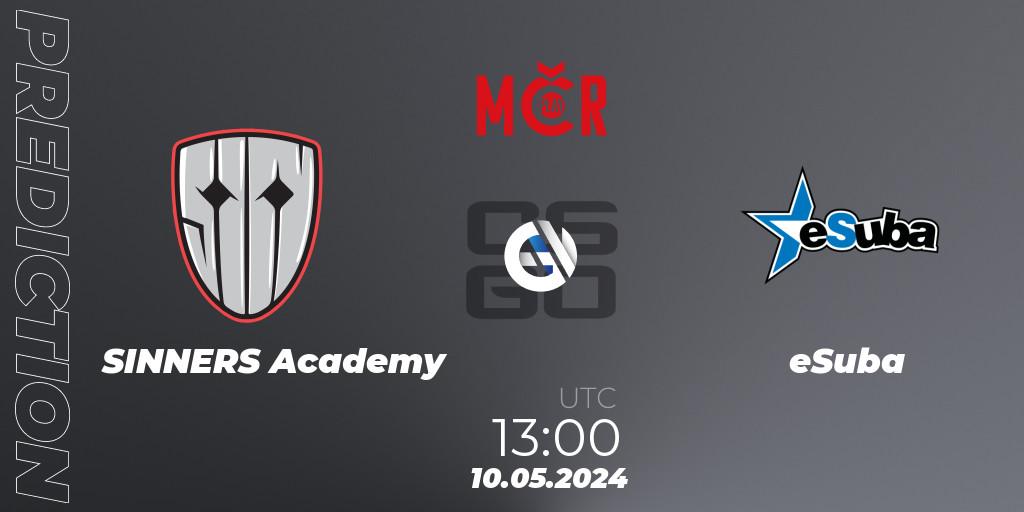 SINNERS Academy vs eSuba: Match Prediction. 10.05.2024 at 13:00, Counter-Strike (CS2), Tipsport Cup Spring 2024: Closed Qualifier