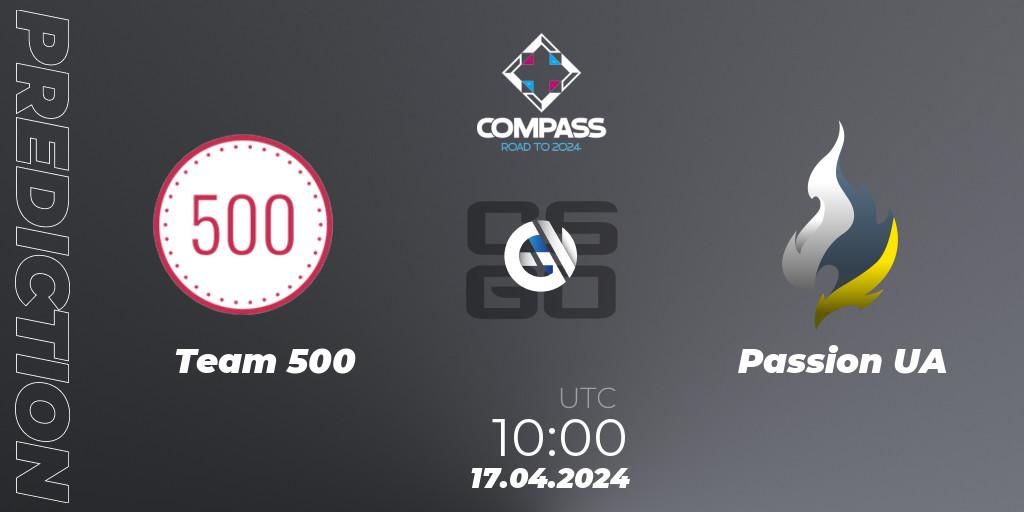 Team 500 vs Passion UA: Match Prediction. 16.04.24, CS2 (CS:GO), YaLLa Compass Spring 2024