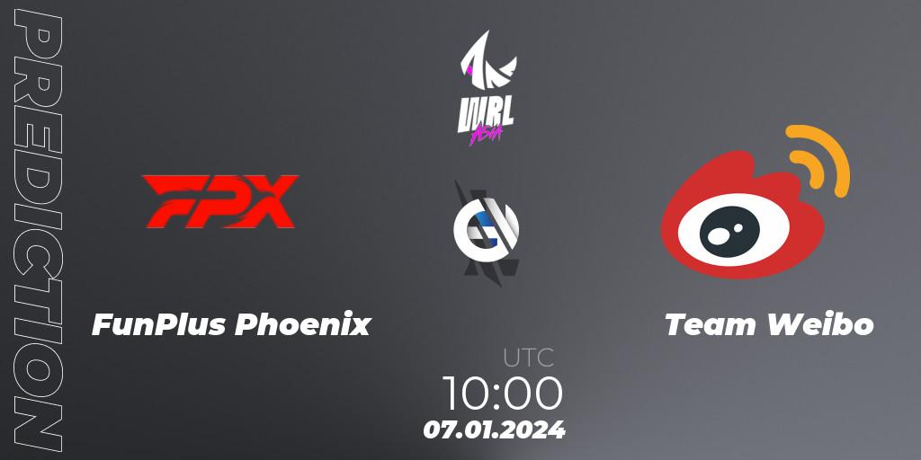 FunPlus Phoenix vs Team Weibo: Match Prediction. 07.01.2024 at 10:00, Wild Rift, WRL Asia 2023 - Season 2: China Conference