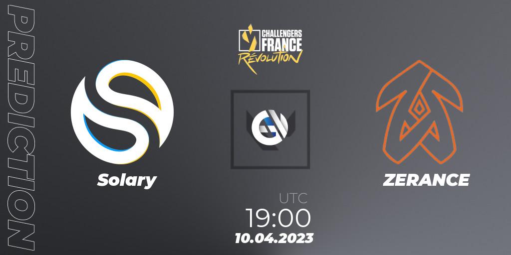 Solary vs ZERANCE: Match Prediction. 10.04.2023 at 19:10, VALORANT, VALORANT Challengers France: Revolution Split 2 - Regular Season