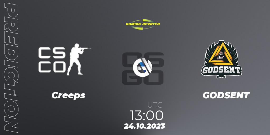 Creeps vs GODSENT: Match Prediction. 24.10.2023 at 13:00, Counter-Strike (CS2), Gaming Devoted Become The Best