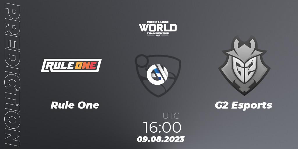Rule One vs G2 Esports: Match Prediction. 09.08.2023 at 17:15, Rocket League, Rocket League Championship Series 2022-23 - World Championship Group Stage