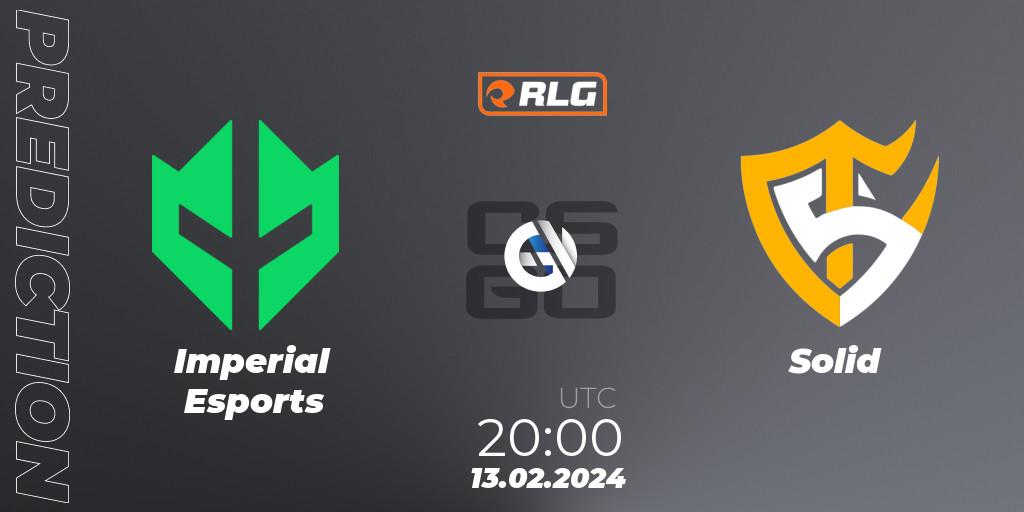 Imperial Esports vs Solid: Match Prediction. 13.02.2024 at 20:00, Counter-Strike (CS2), RES Latin American Series #1