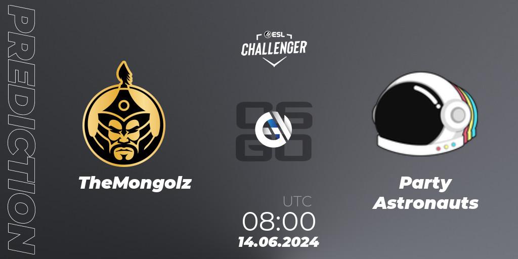 TheMongolz vs Party Astronauts: Match Prediction. 14.06.2024 at 08:00, Counter-Strike (CS2), ESL Challenger Jönköping 2024