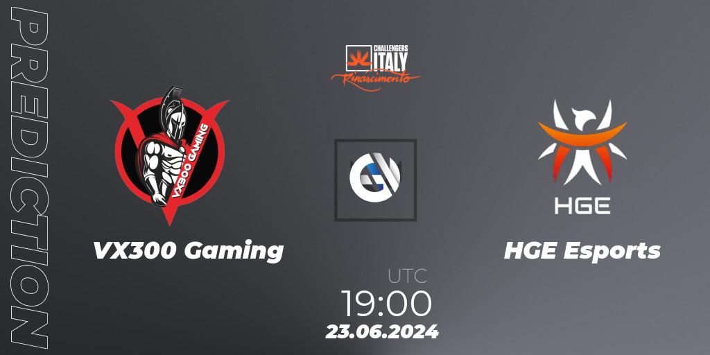 VX300 Gaming vs HGE Esports: Match Prediction. 23.06.2024 at 19:00, VALORANT, VALORANT Challengers 2024 Italy: Rinascimento Split 2