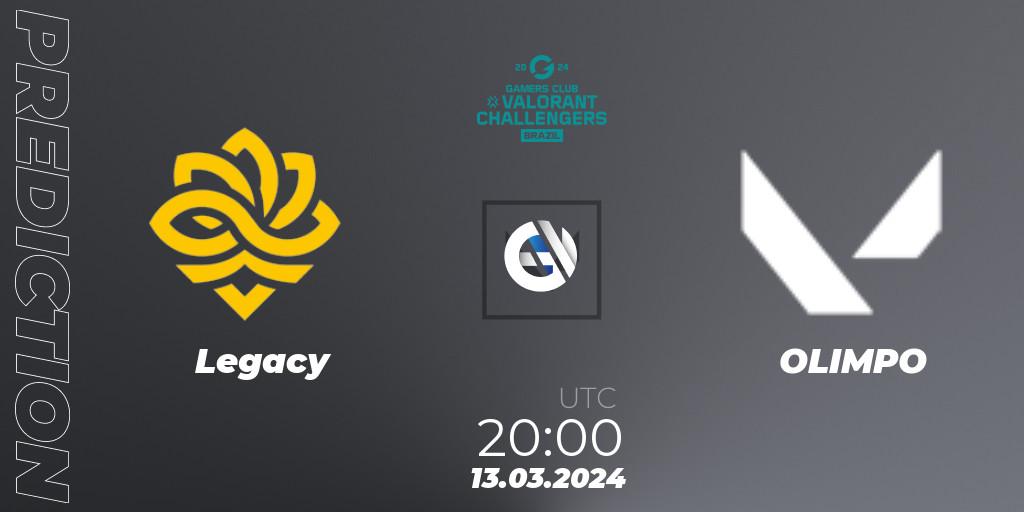 Legacy vs OLIMPO: Match Prediction. 13.03.24, VALORANT, VALORANT Challengers Brazil 2024: Split 1