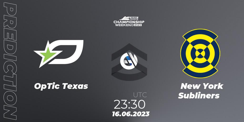 OpTic Texas vs New York Subliners: Match Prediction. 16.06.2023 at 23:30, Call of Duty, Call of Duty League Championship 2023
