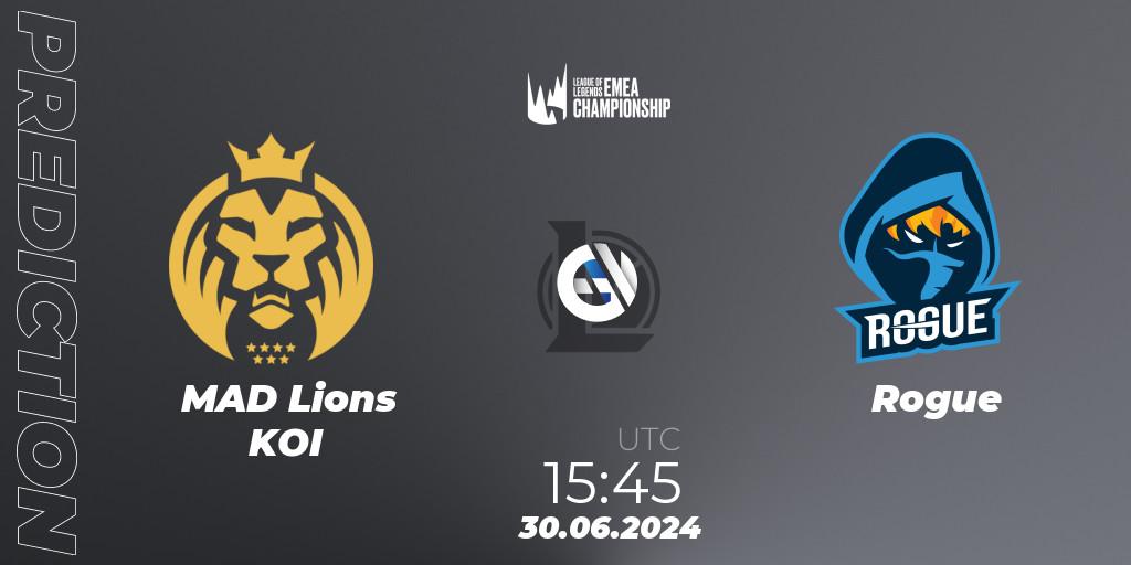 MAD Lions KOI vs Rogue: Match Prediction. 30.06.2024 at 15:45, LoL, LEC Summer 2024 - Regular Season