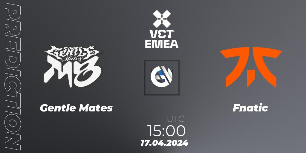 Gentle Mates vs Fnatic: Match Prediction. 17.04.24, VALORANT, VALORANT Champions Tour 2024: EMEA League - Stage 1 - Group Stage