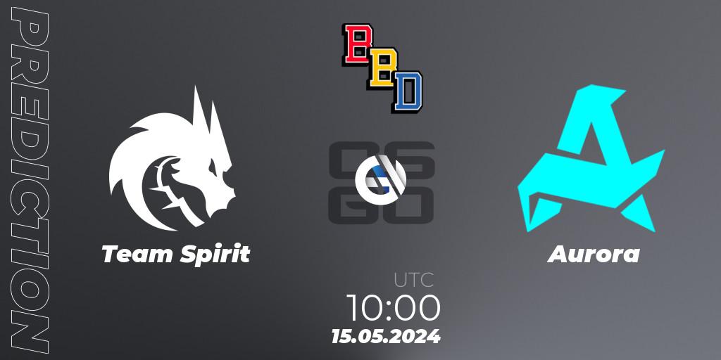 Team Spirit vs Aurora: Match Prediction. 15.05.2024 at 10:00, Counter-Strike (CS2), BetBoom Dacha Belgrade 2024