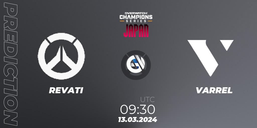 REVATI vs VARREL: Match Prediction. 13.03.2024 at 10:30, Overwatch, Overwatch Champions Series 2024 - Stage 1 Japan