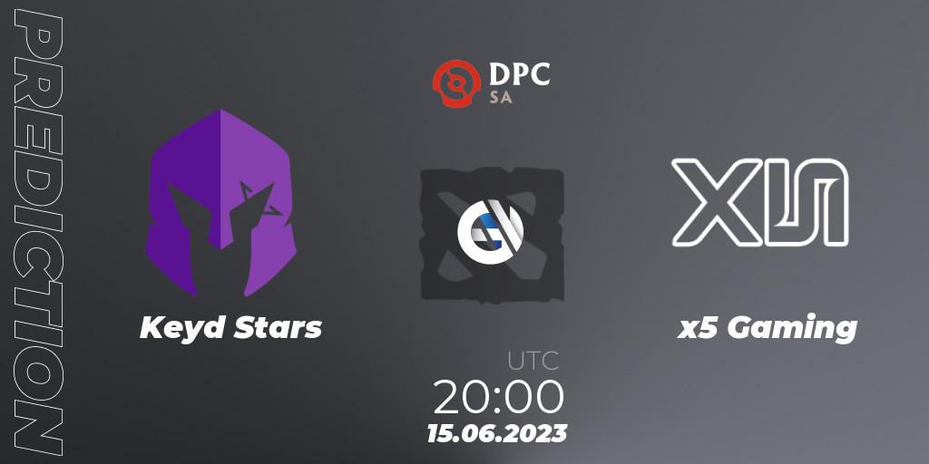 Keyd Stars vs x5 Gaming: Match Prediction. 15.06.2023 at 19:59, Dota 2, DPC 2023 Tour 3: SA Division II (Lower)